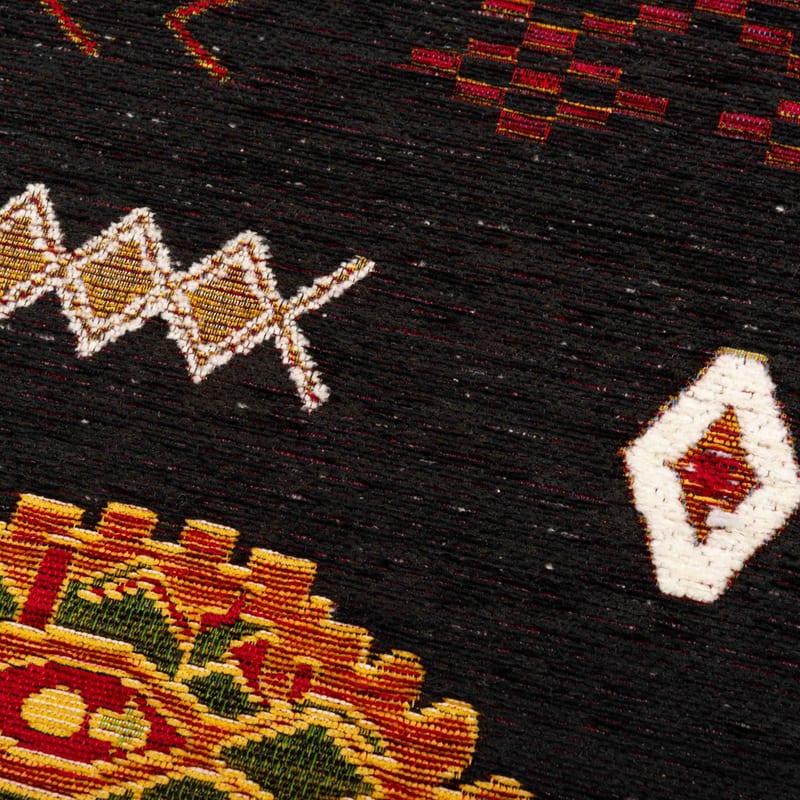 Bolivian Etis Black 25 - Rond Vloerkleed Floorpassion X Fred