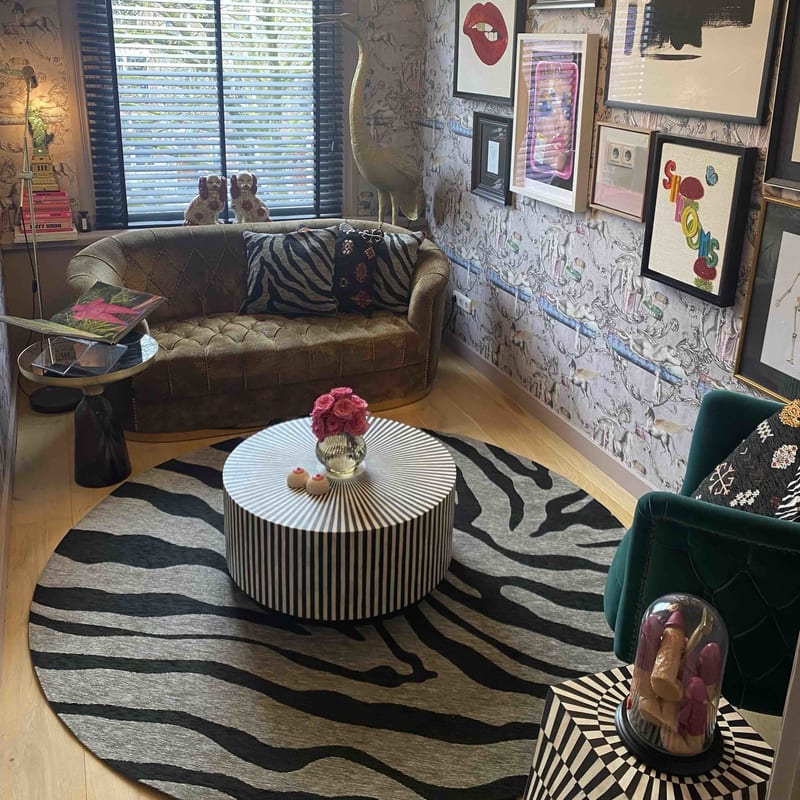 Rond vloerkleed Serengeti Zebra - Floorpassion X Fred
