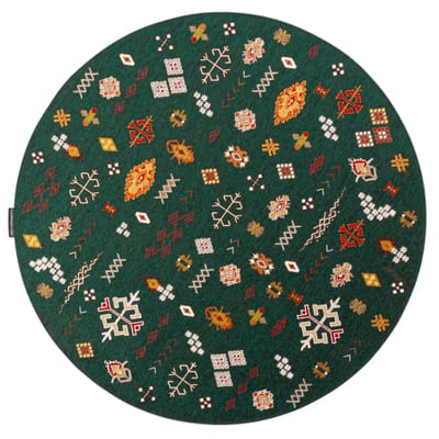Fred van Leer Rond vloerkleed - Bolivian Etis Smaragd Green 55