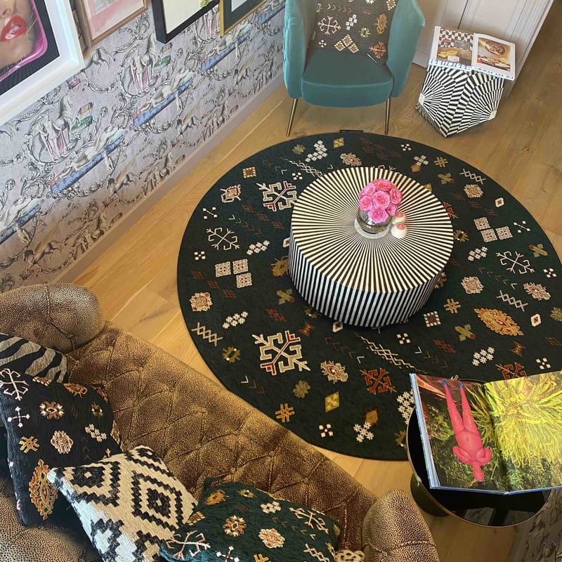 Rond vloerkleed Bolivian Etis Smaragd Green 55 - Floorpassion X Fred