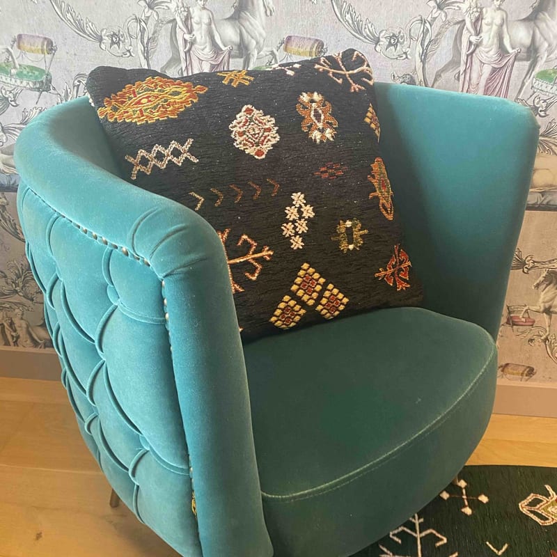 Sierkussen 50x50 Bolivian Etis Black Floorpassion X Fred