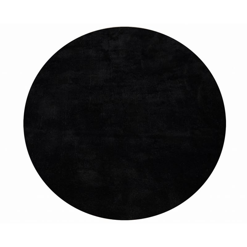 Sandro 25 - Rond hoogpolig vloerkleed Carbon Black
