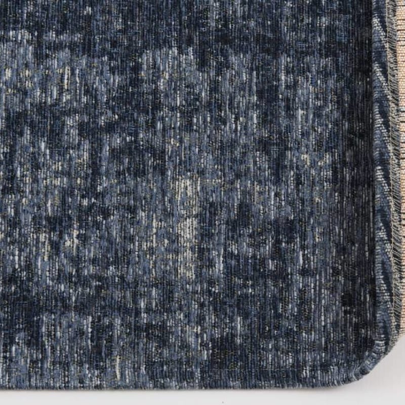 Réal 35 - Rond Vintage vloerkleed donkerblauw