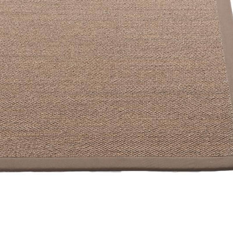 Luisa 22 - Uniek Sisal vloerkleed in Naturel Grijs met taupe band