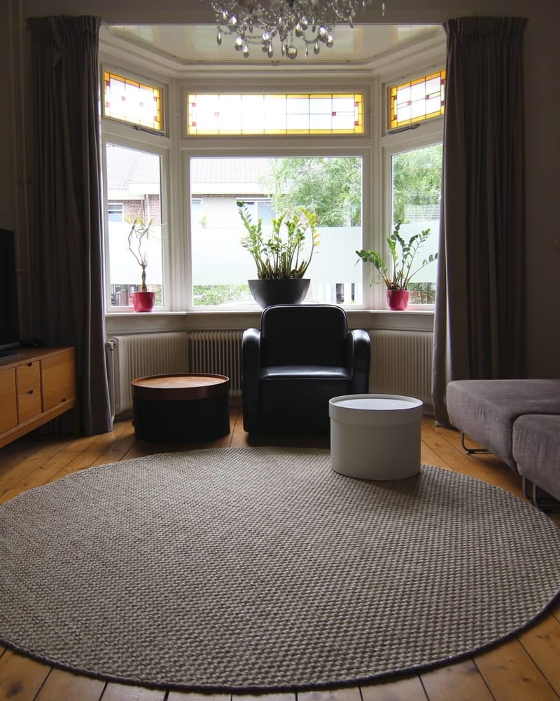 Floorpassion Havard 21 - Rond Sisal vloerkleed met Katoenen bandafwerking
