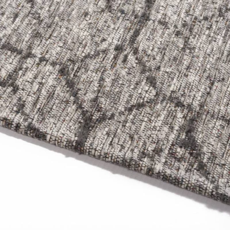 Noma 22 - Rond geometrisch vloerkleed in steengrijs met zachtgrijze lijnen