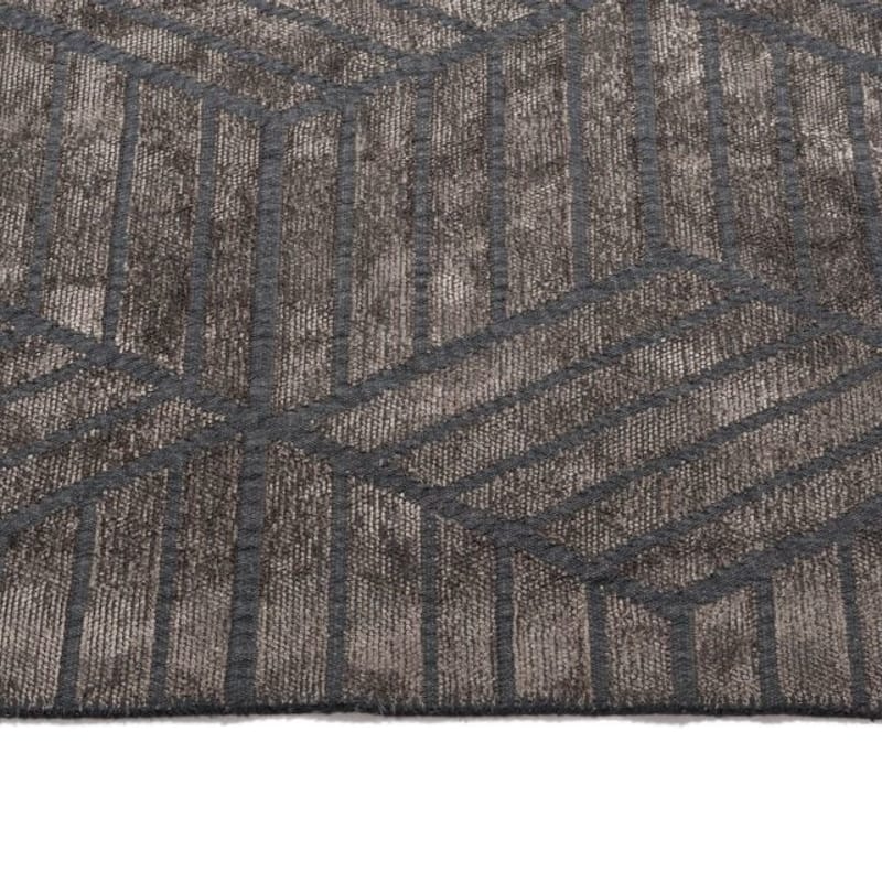 Velours grijs geometrisch vloerkleed - Romain  23 Grey