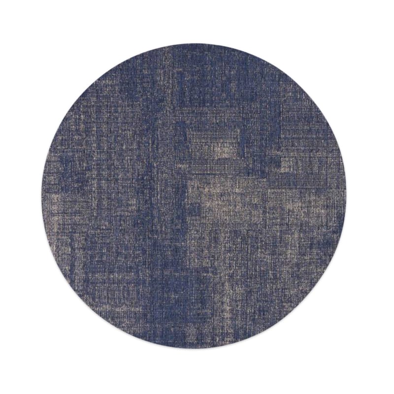 Mace 37 - Rond Vintage vloerkleed in donkerblauw