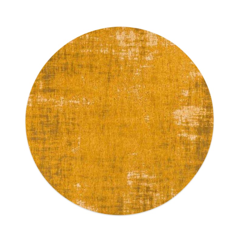 Mace 69 - Rond Vintage vloerkleed in Okergeel