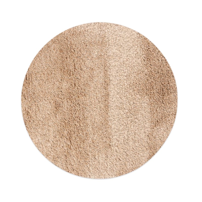 Dime 12- Rond Hoogpolig vloerkleed in Beige/Zand