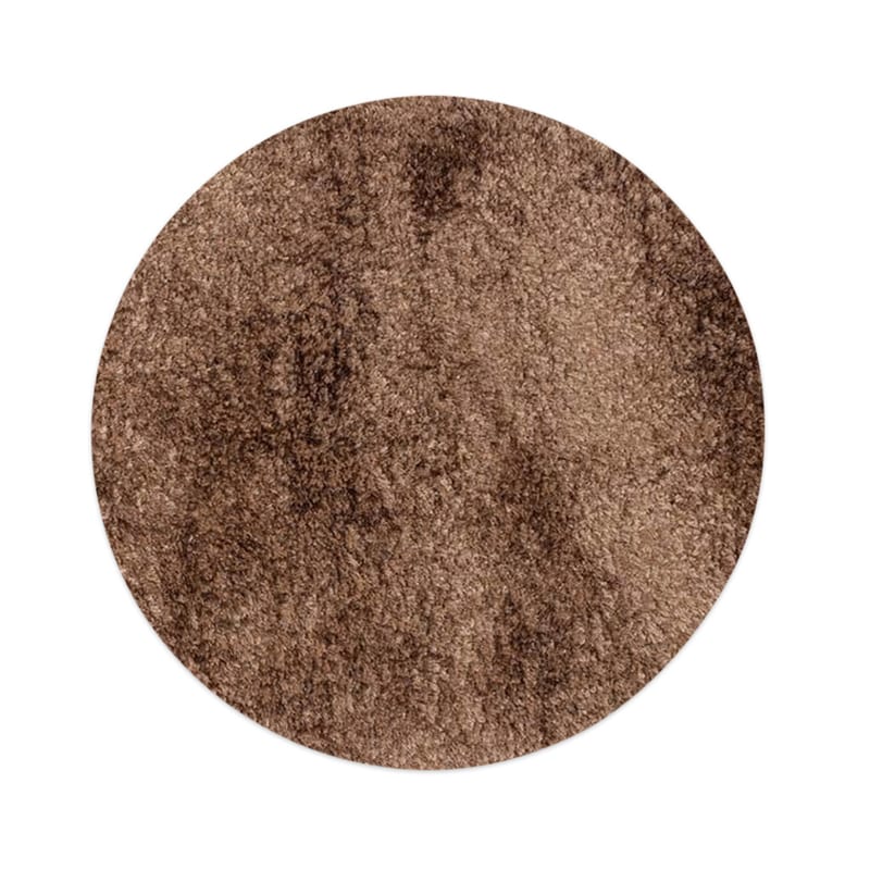 Dime 15- Rond Hoogpolig velours vloerkleed in Karamel