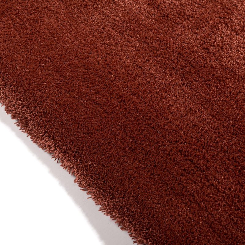 Sandro 63 - Rond hoogpolig vloerkleed in Barn Red