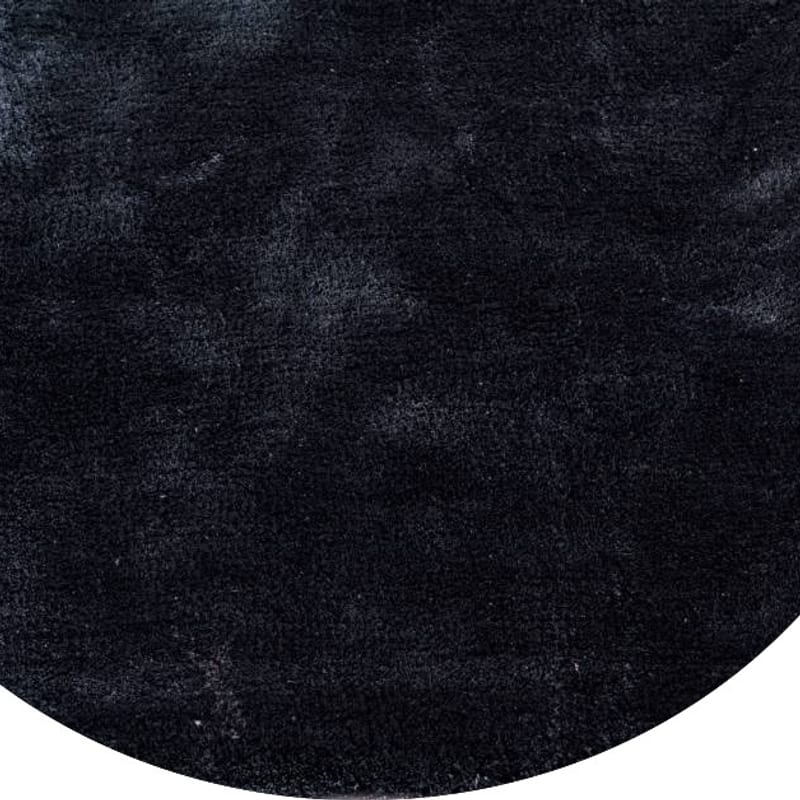 Sandro 24  - Rond hoogpolig vloerkleed Intense Grey / Blue