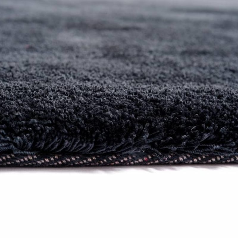 Sandro 24  - Rond hoogpolig vloerkleed Intense Grey / Blue