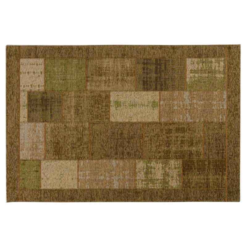 Enzo 56 - Vintage vloerkleed olijfgroene tinten