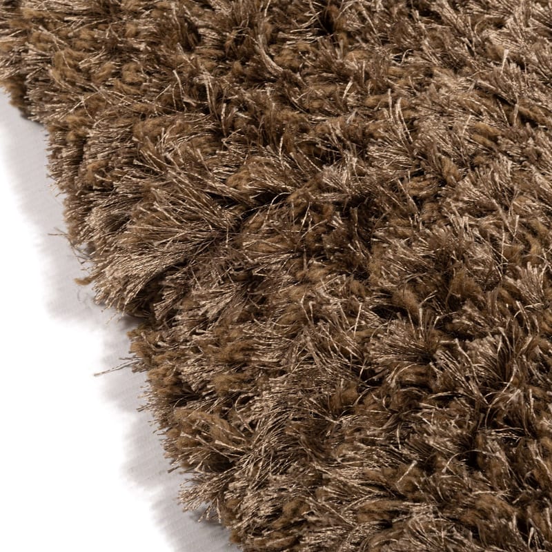 Dime 15- Rond Hoogpolig velours vloerkleed in Karamel