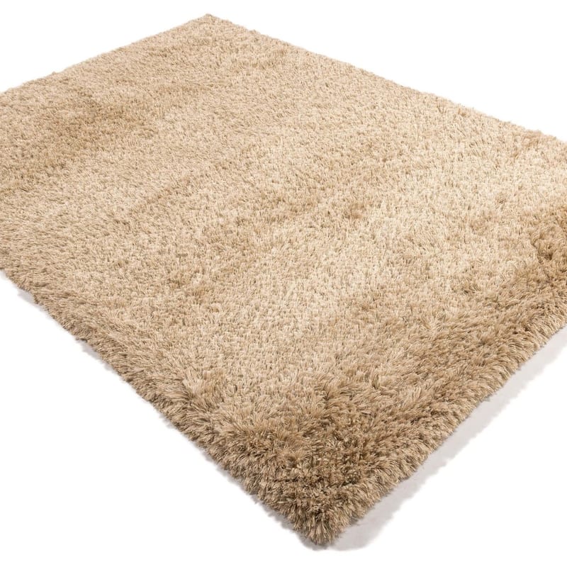 Dime 12 - Luxe Hoogpolig vloerkleed in Beige / Zand