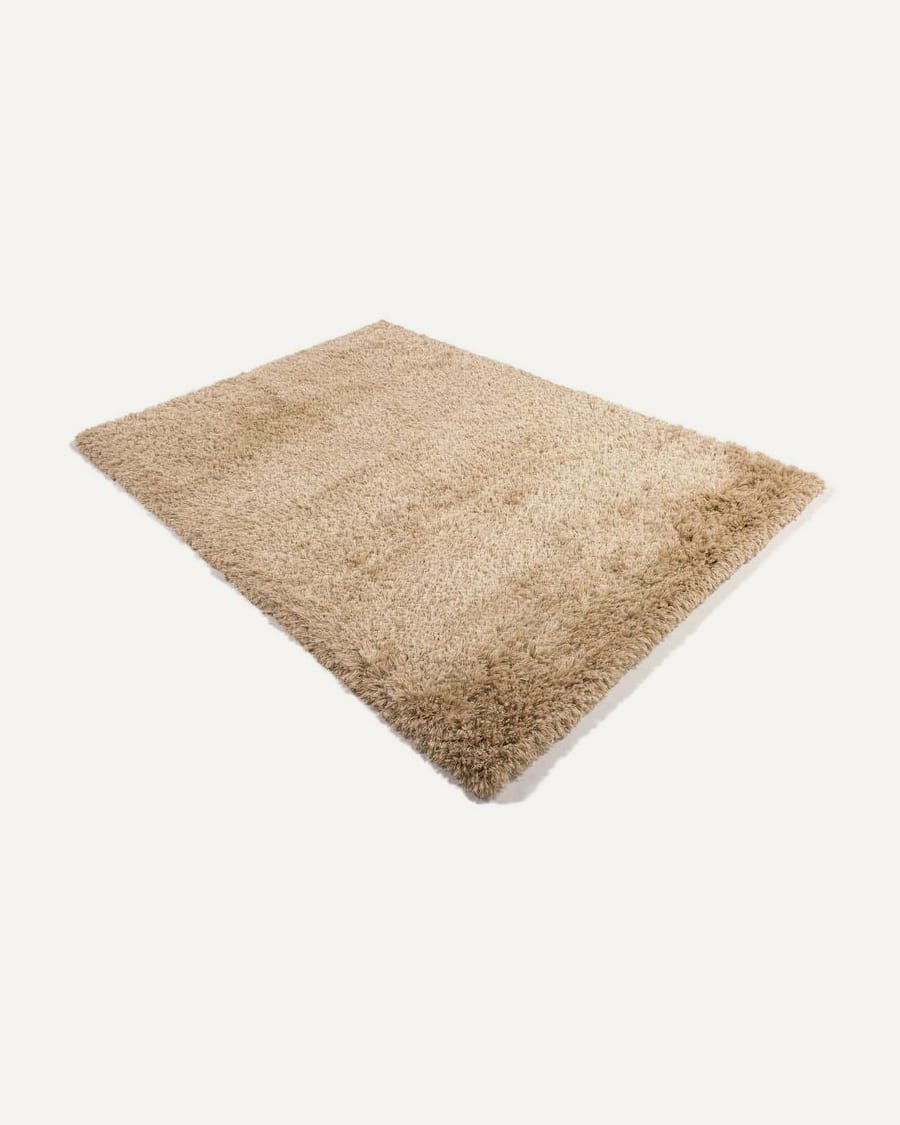 Dime 12 - Luxe Hoogpolig vloerkleed in Beige / Zand