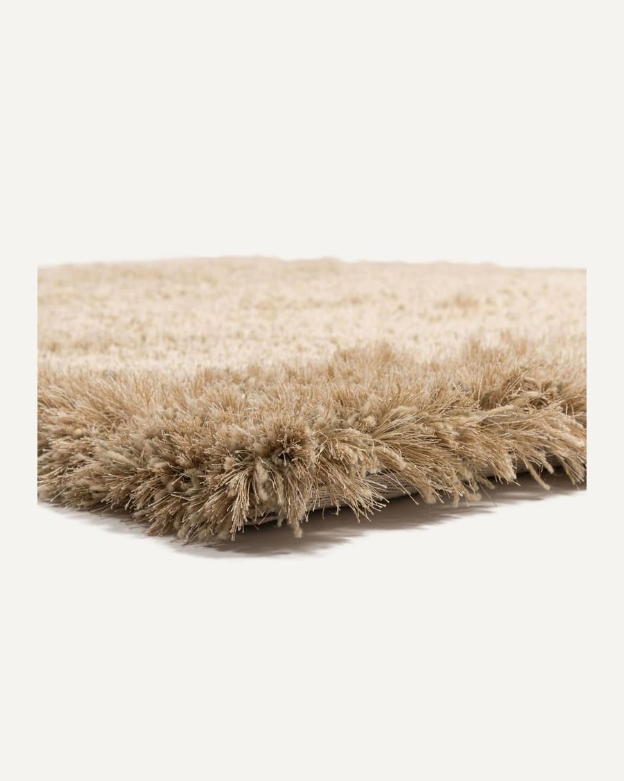 Dime 12 - Luxe Hoogpolig vloerkleed in Beige / Zand