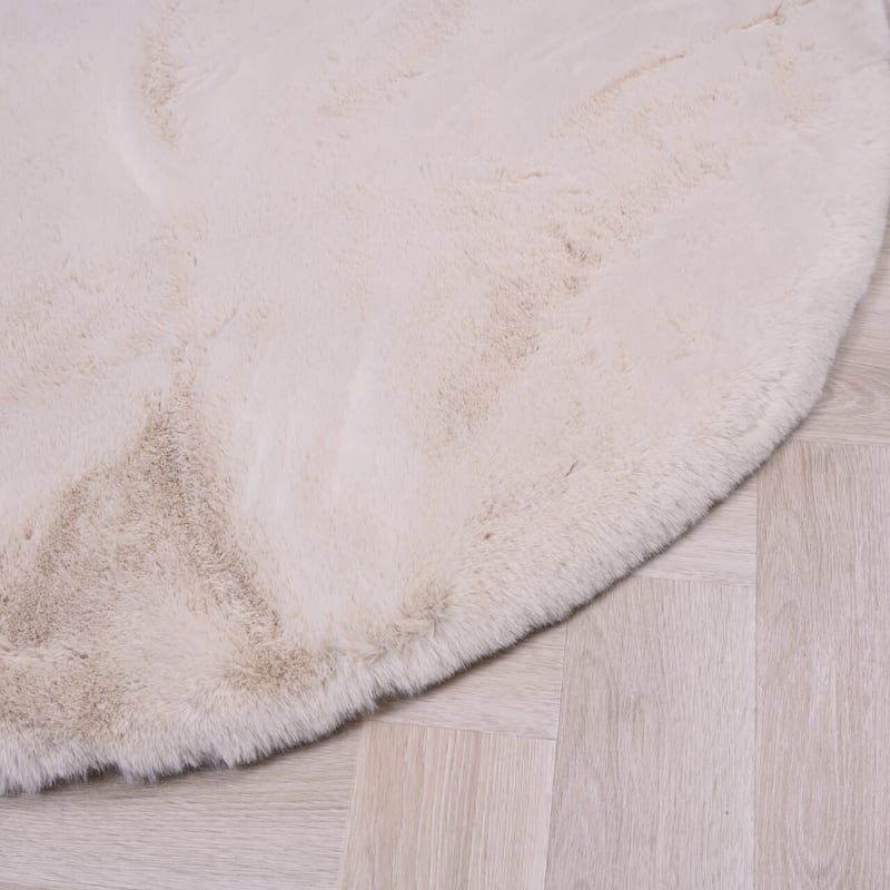 Hampton Ecru 10 - Rond hoogpolig vloerkleed