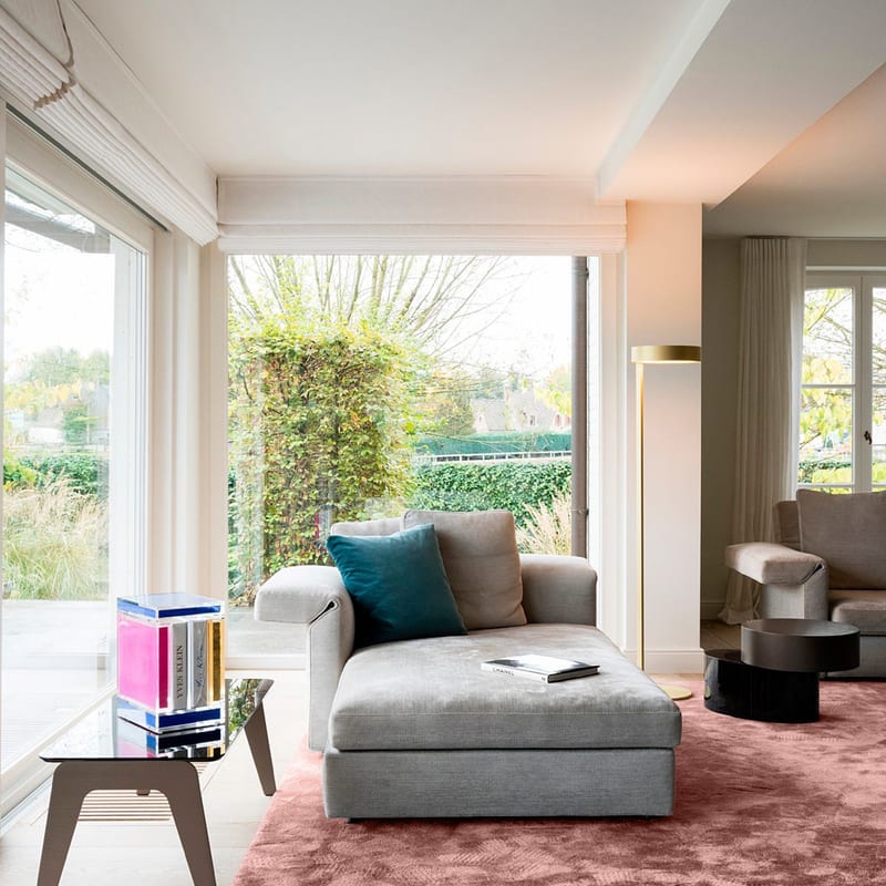 Sandro 44 - Modern hoogpolig vloerkleed in Oudroze