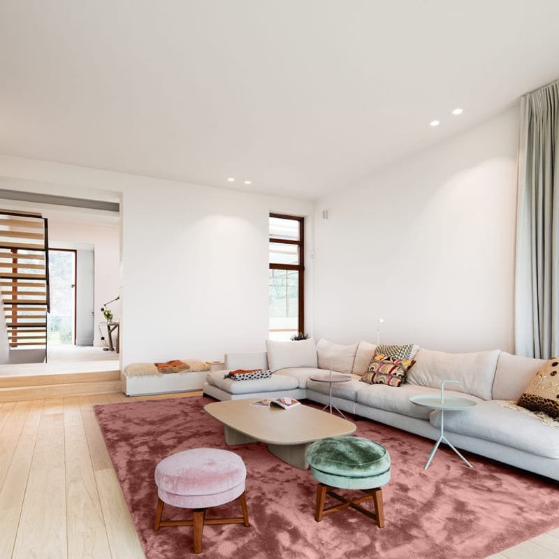 Sandro 44 - Modern hoogpolig vloerkleed in Oudroze