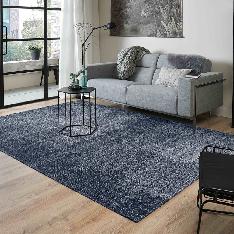 Mace 37 - Vintage vloerkleed in Donkerblauwe kleurstelling