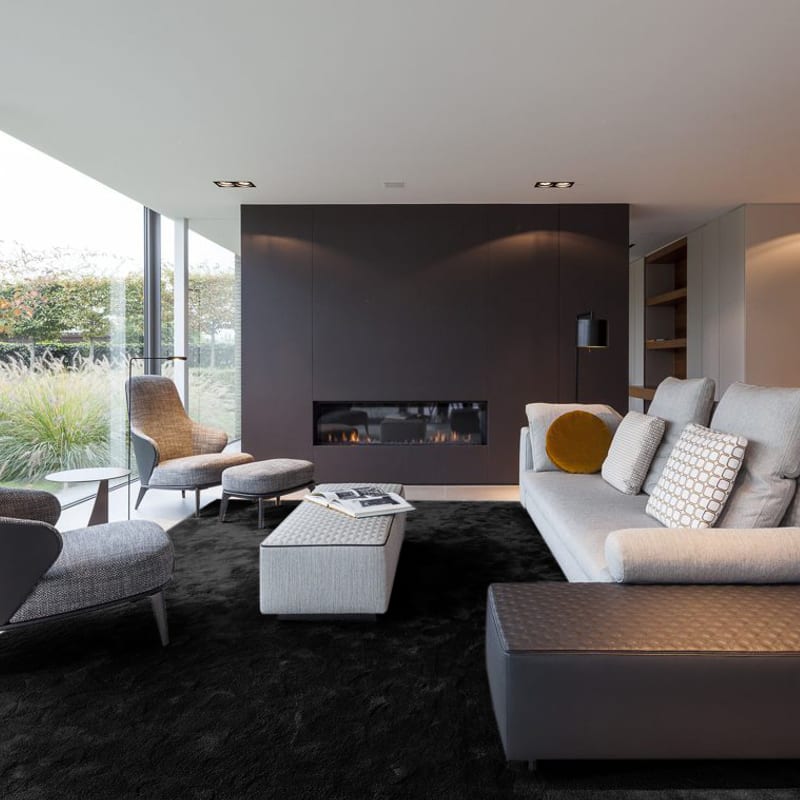 Sandro 25 - Hoogpolig vloerkleed in het Carbon Black