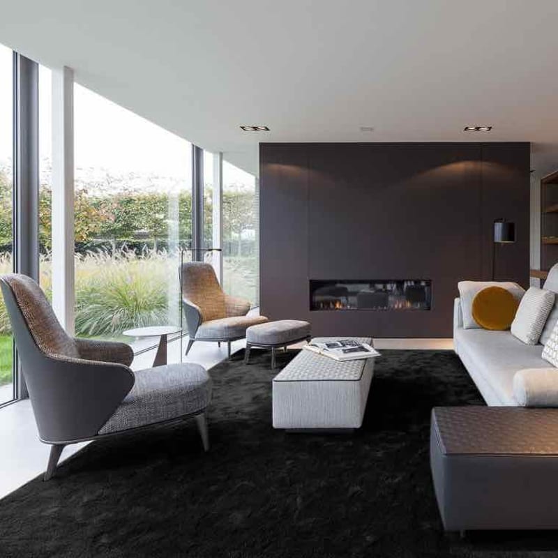 Sandro 25 - Hoogpolig vloerkleed in het Carbon Black