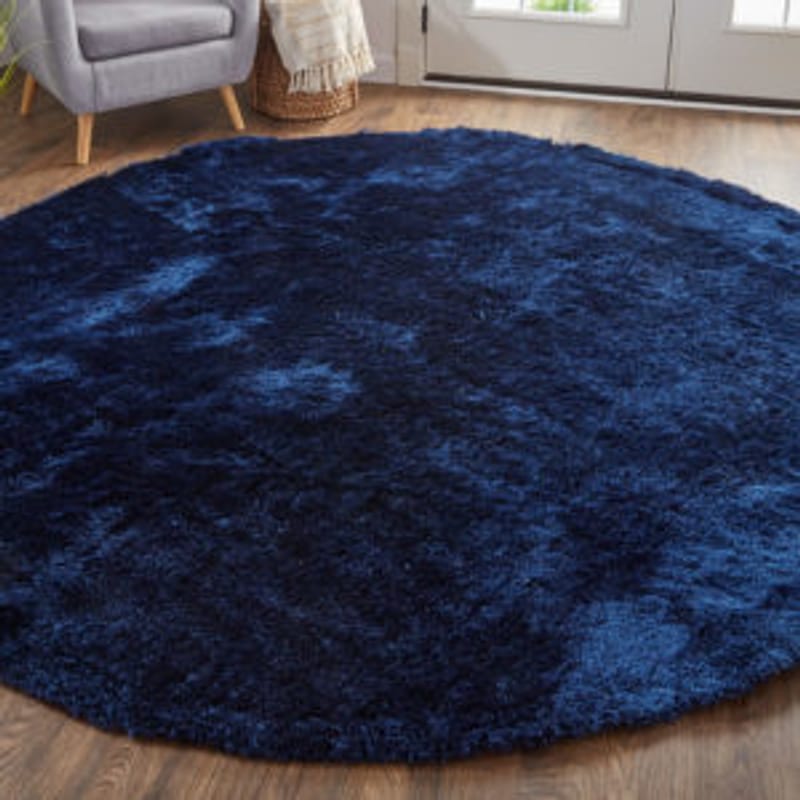 Reef 35 - Rond Velours Vloerkleed Kobalt blauw