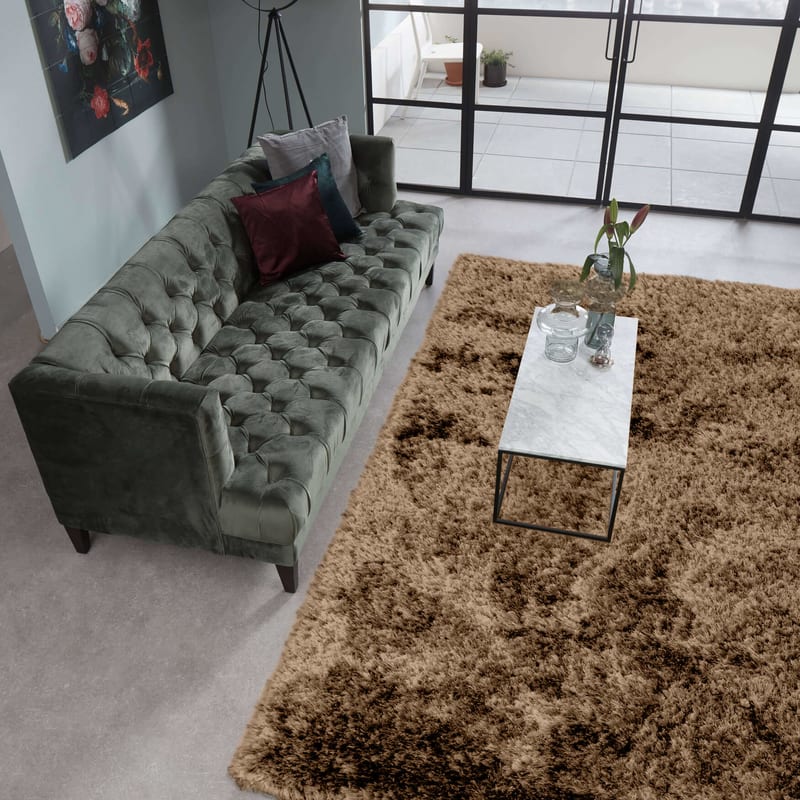 Dime 15- Luxe hoogpolig vloerkleed in Karamel tinten