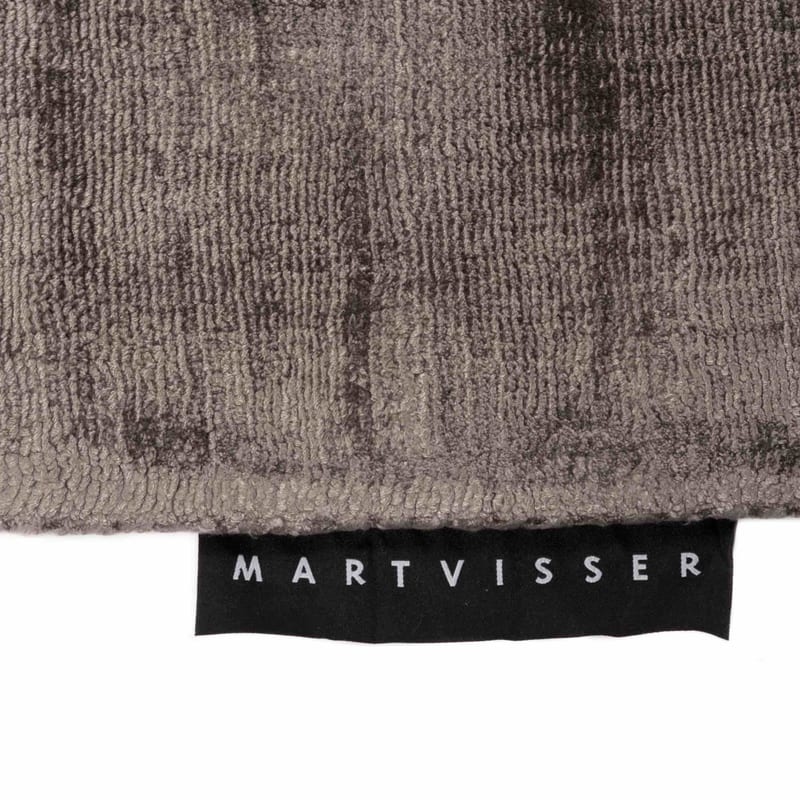Crushed Velvet 18 - Rond vloerkleed viscose in Tin Grey