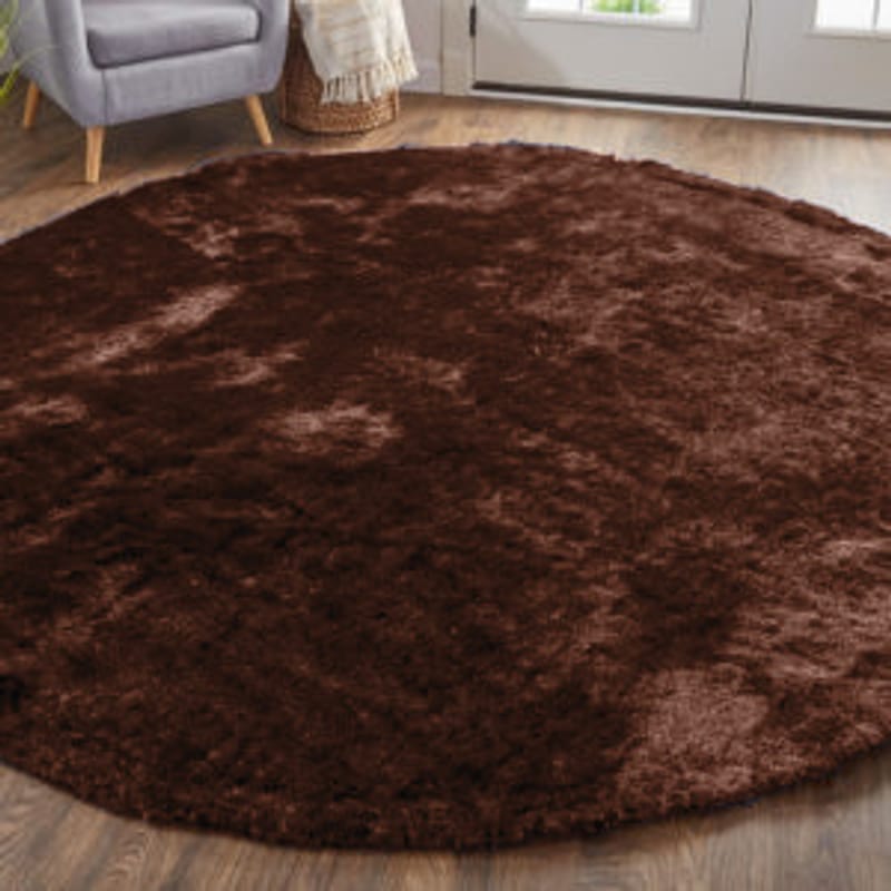 Reef 18 - Rond Velours Vloerkleed Donkerbruin