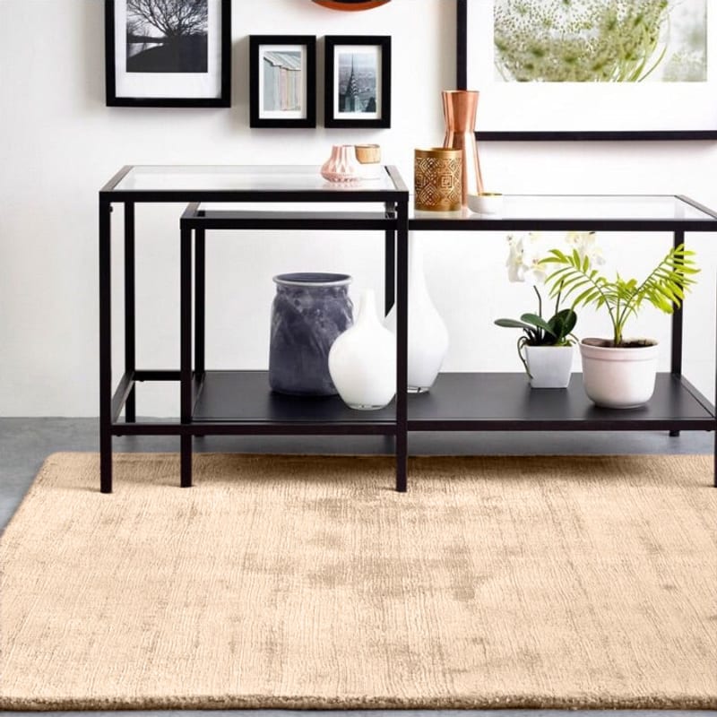 Ryker 13 - Velvet Viscose Vloerkleed Beige Creme