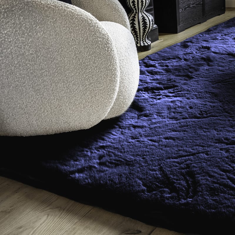 Hampton Dark Blue 36 - Premium zacht hoogpolig vloerkleed