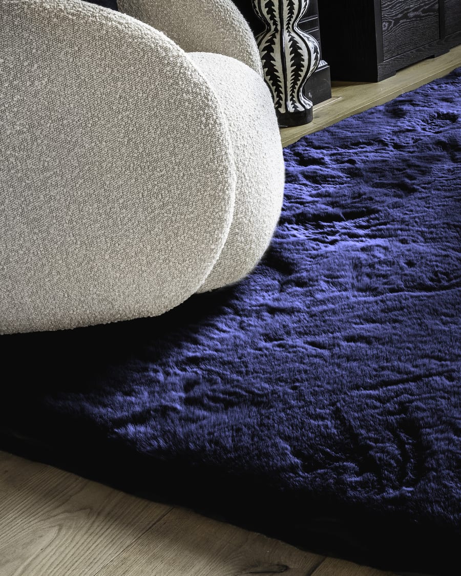 Hampton Dark Blue 36 - Premium zacht hoogpolig vloerkleed