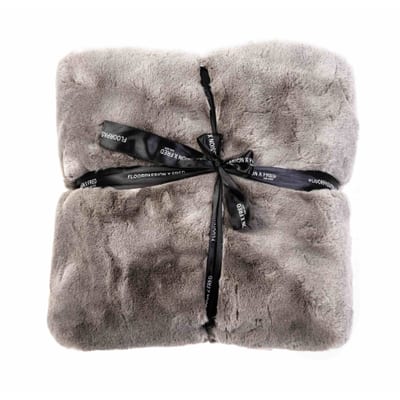 Fred van Leer Faux Fur Plaid - Elephant Grey 23
