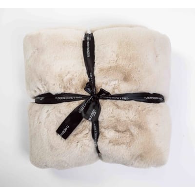 Fred van Leer Faux Fur Plaid - Chalk White 11