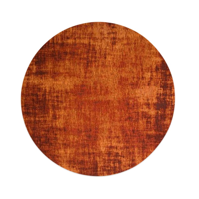 Réal 63 - Rond Vintage vloerkleed in oranje / bruin