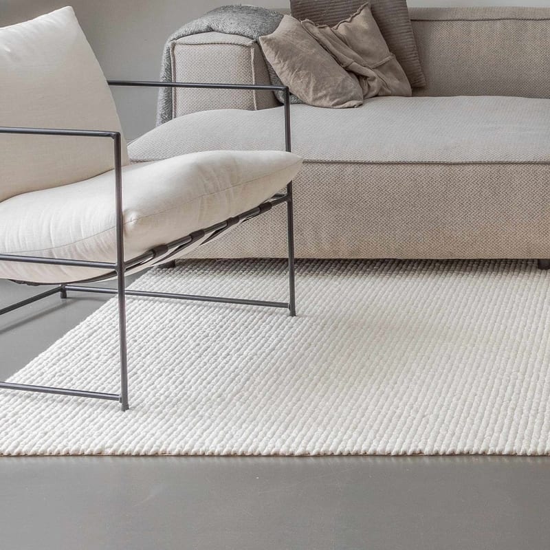 Beach Life 10 - Wollen vloerkleed in Zuiver witte kleurstelling