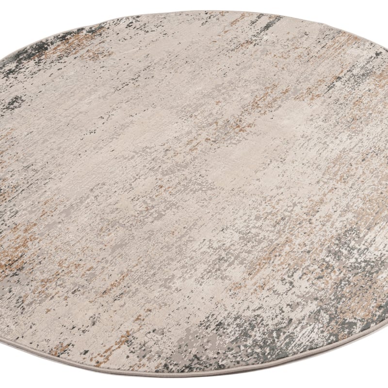 Safi 69 - Exclusief Rond vintage tapijt in grijs/beige mix