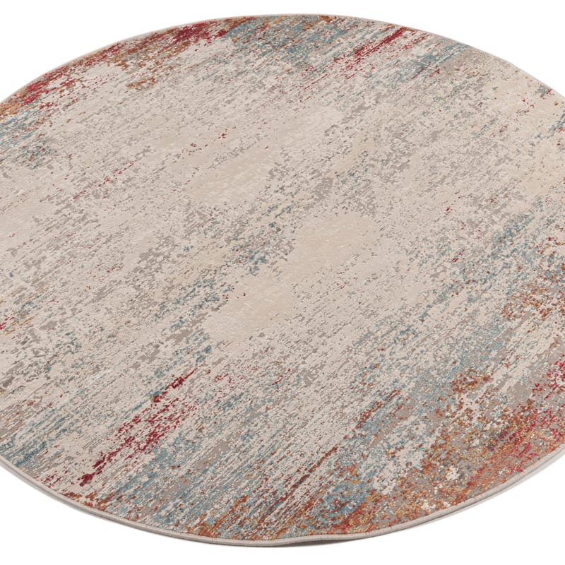 Safi 45 - Exclusief Rond vintage tapijt in multicolor