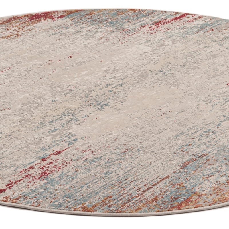 Safi 45 - Exclusief Rond vintage tapijt in multicolor