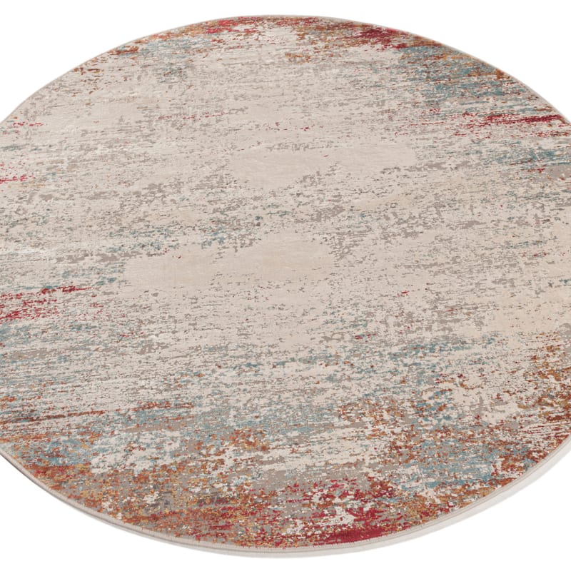 Safi 45 - Exclusief Rond vintage tapijt in multicolor