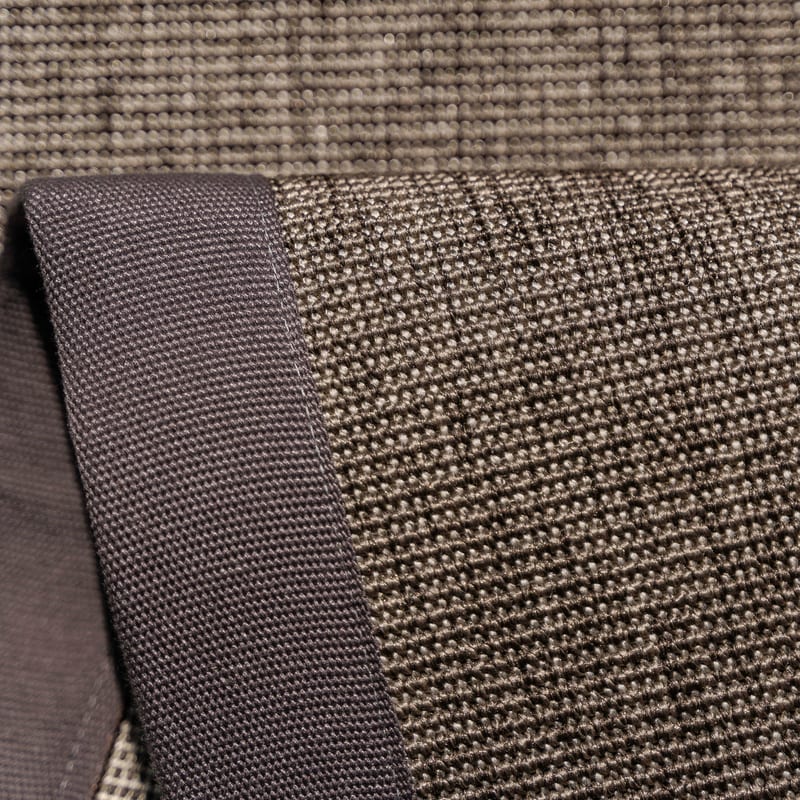 Sisal Outdoor 23 - Sisal vloerkleed voor buiten in antraciet/bruin met donkergrijze band