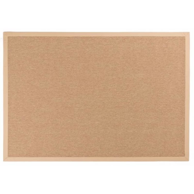 Sisal Outdoor 13 - Sisal vloerkleed voor buiten in beige met crème band