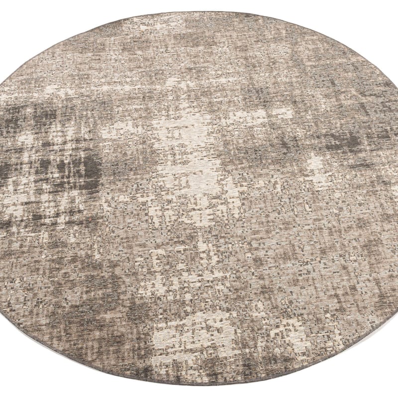 Réal 26 - Rond Vintage Vloerkleed taupe grijs