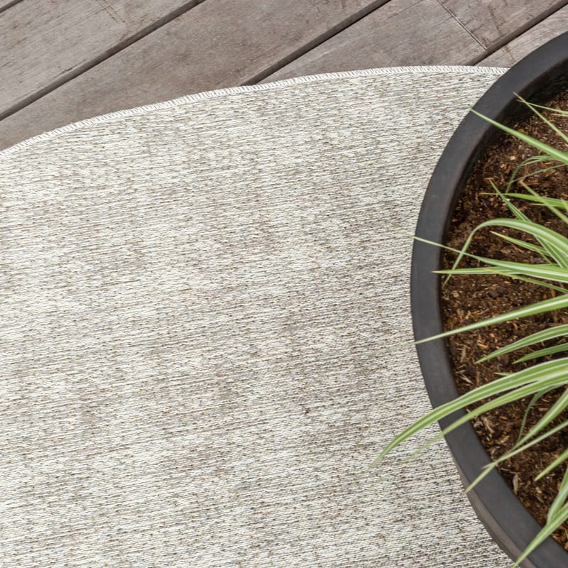 Barra 12 - Rond Outdoor vloerkleed in dessert sand beige