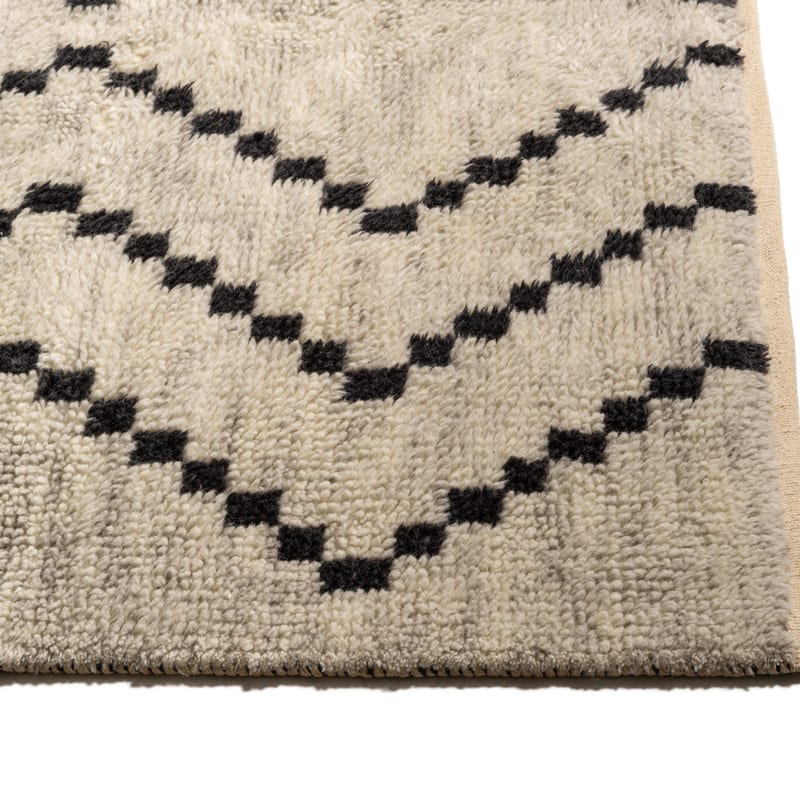 Nova 12 - Luxe Hoogpolig wollen vloerkleed in Beige met symmetrisch patroon