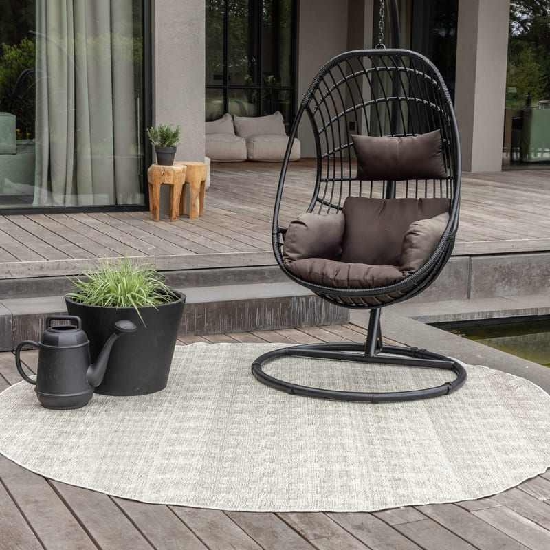 Barra 12 - Rond Outdoor vloerkleed in dessert sand beige